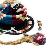 Folk art made of yarn.