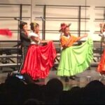 pairs of young dancers perform a latin dance