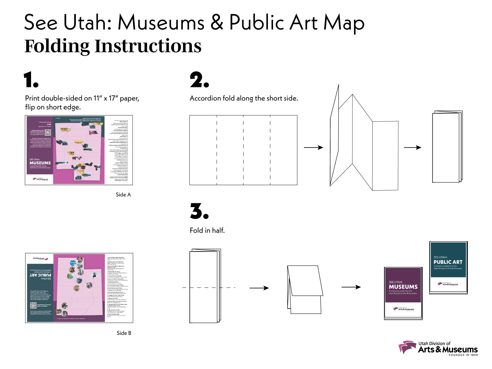 Utah Museums and Public Art Map Folding Instructions