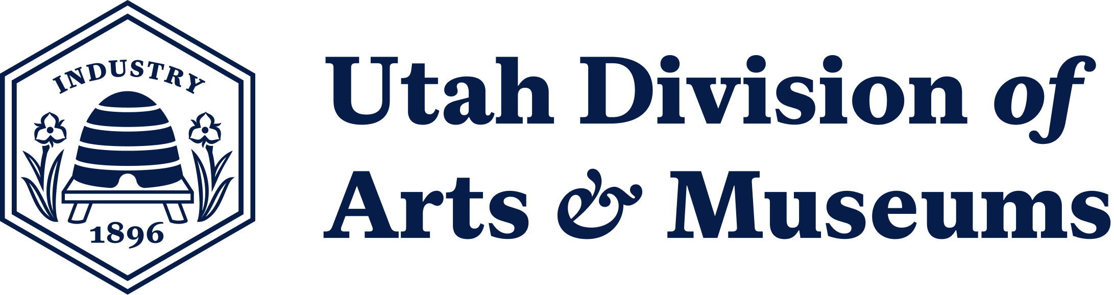 Utah Division of Arts & Museums logo with a beehive and the word Industry above it.